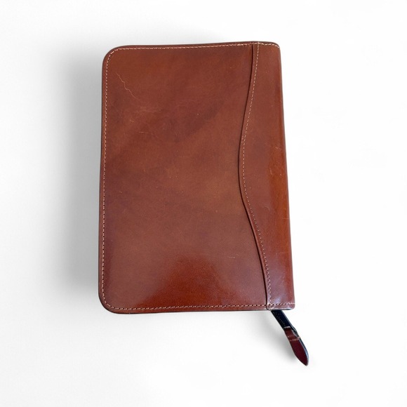 Scully Mahogany Italian Leather Zip Around Letter Pad Writing Padfolio Notebook - Picture 4 of 7